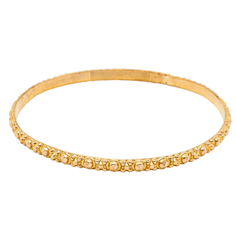 Deja Vu 23ct Yellow Gold Studded Bangle-Bracelet-Walker & Hall