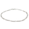 Deja Vu 9ct White Gold Figaro Bracelet-Bracelet-Walker & Hall