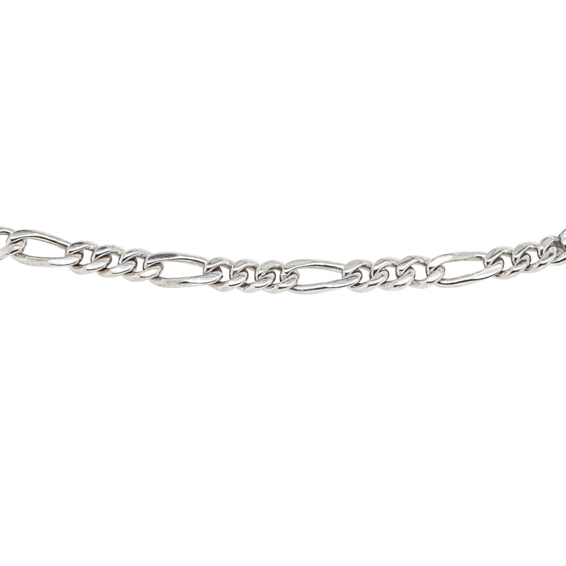 Deja Vu 9ct White Gold Figaro Bracelet-Bracelet-Walker & Hall