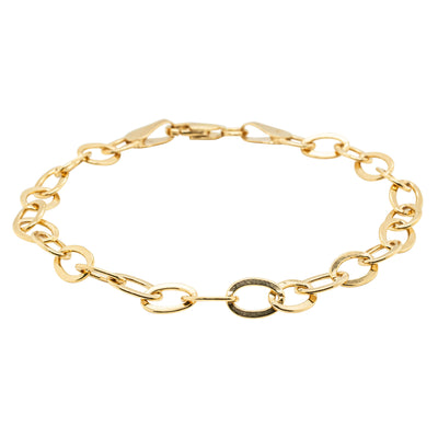 9ct Yellow Gold Oval Link Bracelet-Bracelet-Walker & Hall