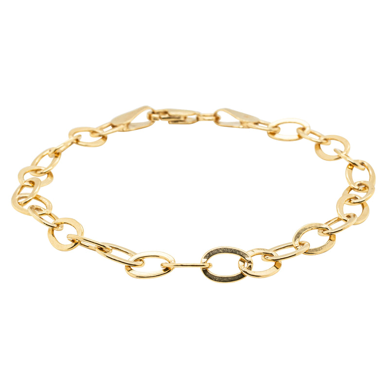 9ct Yellow Gold Oval Link Bracelet-Bracelet-Walker & Hall