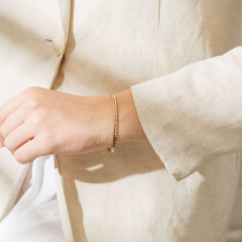 Deja Vu 18ct Rose Gold Bangle-Bracelet-Walker & Hall