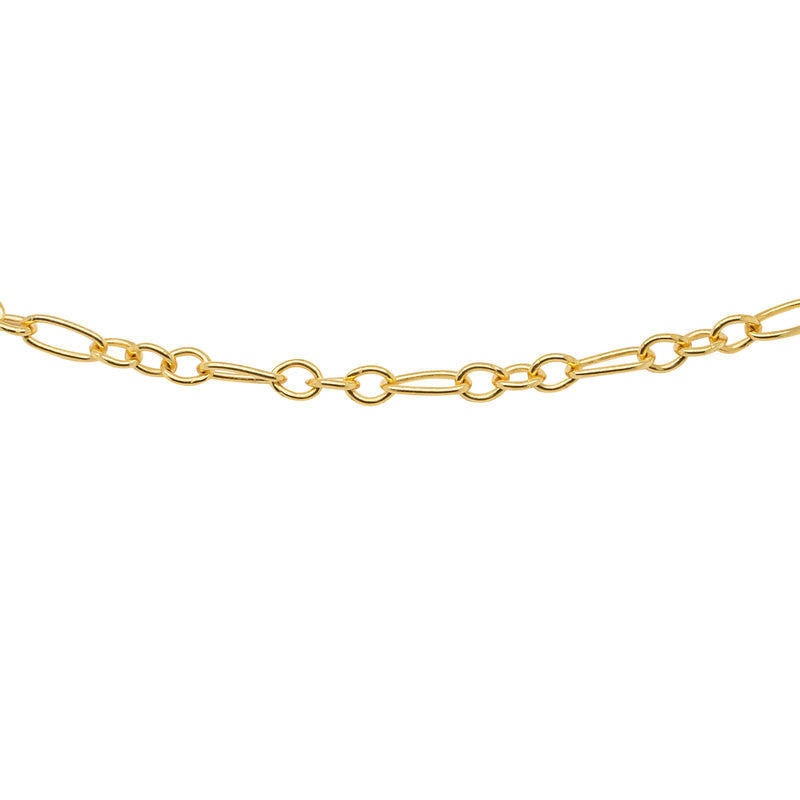 9ct Yellow Gold Oval Figaro Bracelet-Bracelet-Walker & Hall