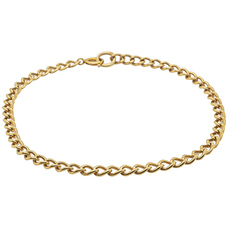 Deja Vu 9ct Yellow Gold Curb Link Bracelet-Bracelet-Walker & Hall