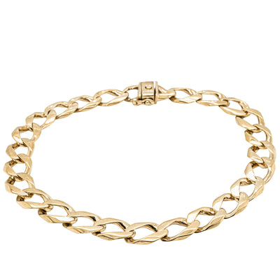 Deja Vu 9ct Yellow Gold Long Curb Link Bracelet-Bracelet-Walker & Hall