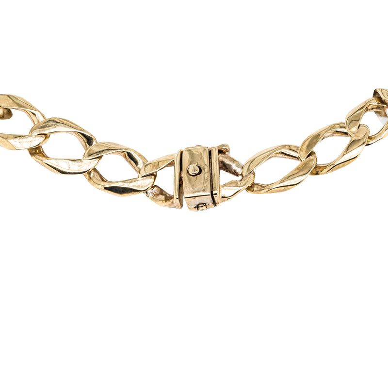 Deja Vu 9ct Yellow Gold Long Curb Link Bracelet-Bracelet-Walker & Hall