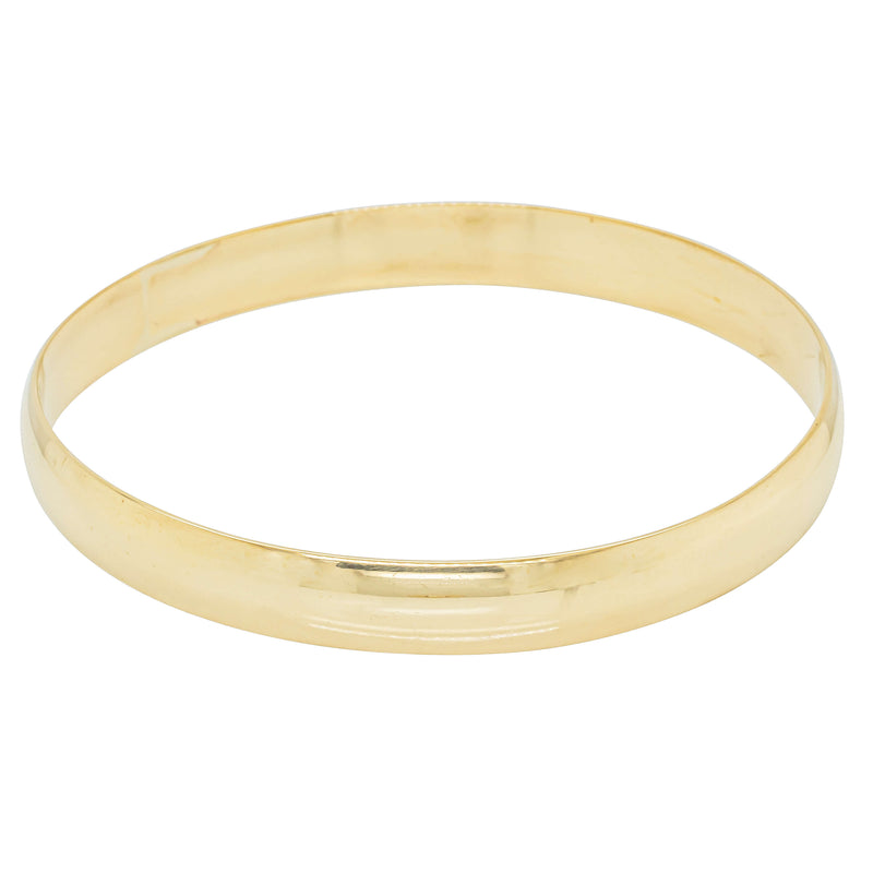 Deja Vu 9ct Yellow Gold Solid Bangle-Bracelet-Walker & Hall