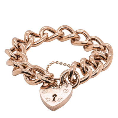 Déjà Vu 9ct Rose Gold Hollow Curb Link Bracelet-Bracelet-Walker & Hall