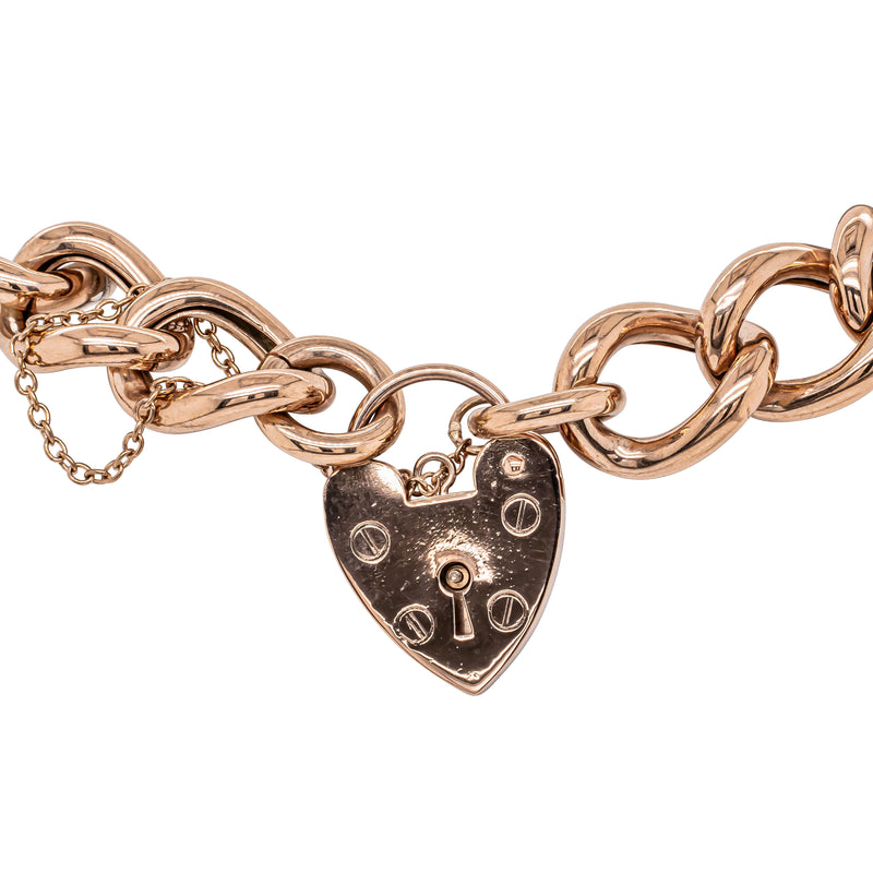 Déjà Vu 9ct Rose Gold Hollow Curb Link Bracelet-Bracelet-Walker & Hall