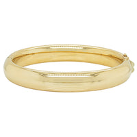 Vintage 9ct Yellow Gold Hollow Hinged Bangle - Bracelet - Walker & Hall