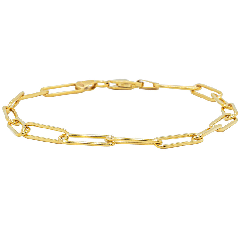 9ct Yellow Gold Paperclip Link Bracelet - Bracelet - Walker & Hall