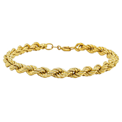 Deja Vu 18ct Yellow Gold Hollow Twist Link Bracelet - Bracelet - Walker & Hall