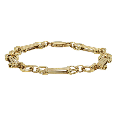 Deja Vu 9ct Yellow Gold Stirrup Link Bracelet 20cm - Bracelet - Walker & Hall