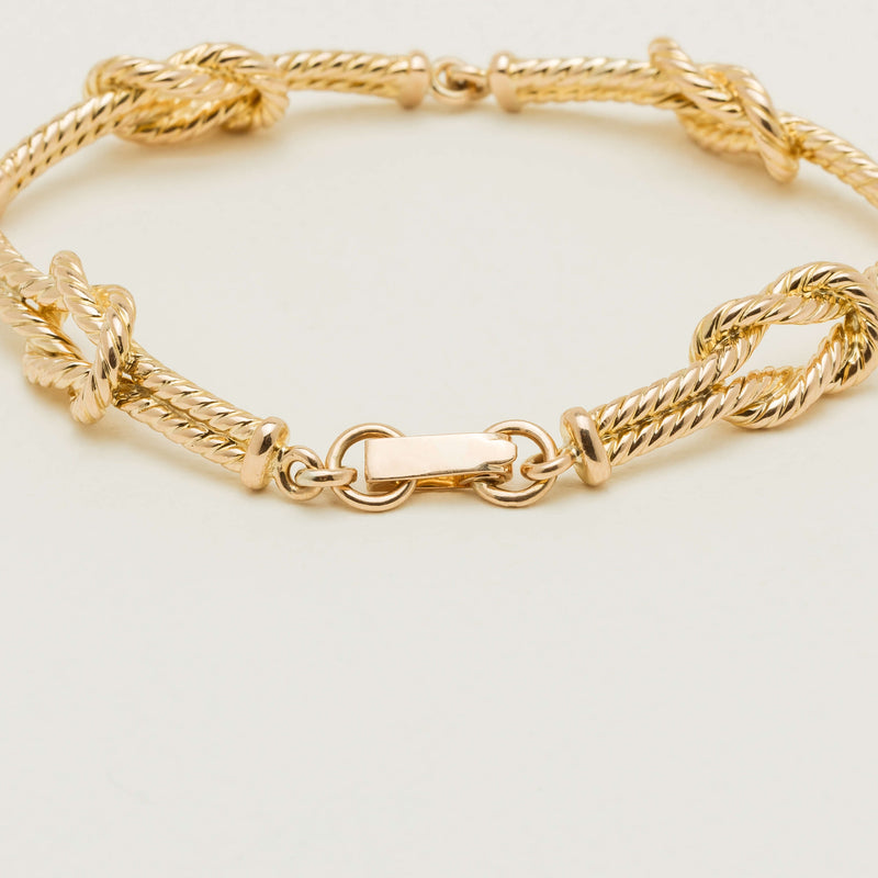 Deja Vu 14ct Yellow Gold Nautical Knot Bracelet - Bracelet - Walker & Hall