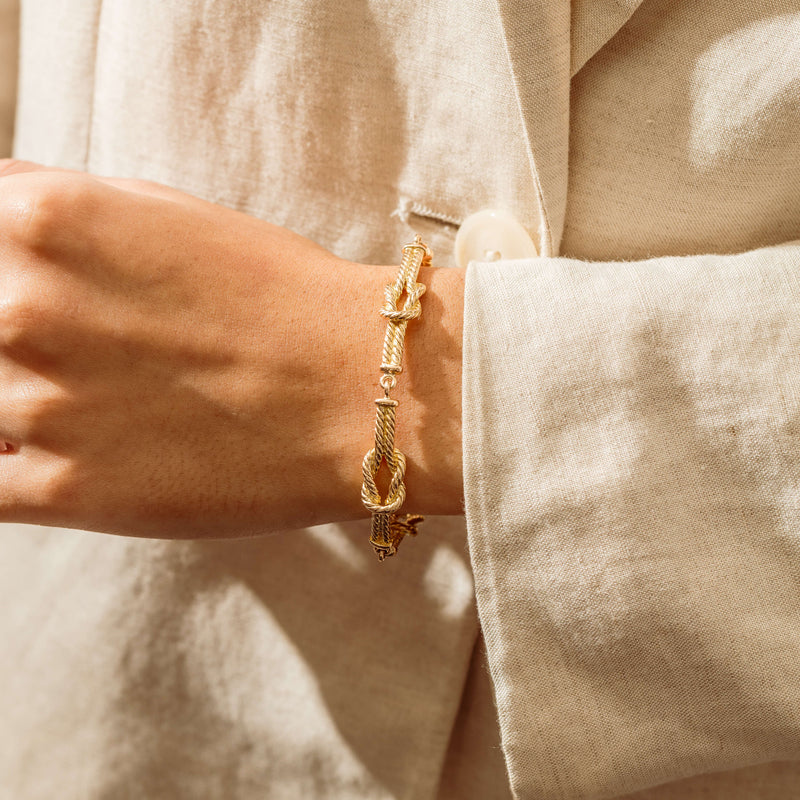 Deja Vu 14ct Yellow Gold Nautical Knot Bracelet - Bracelet - Walker & Hall