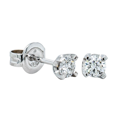 18ct White Gold .25ct Diamond Studs-Earrings-Walker & Hall