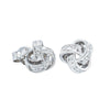 9ct White Gold .05ct Diamond Knot Studs-Earrings-Walker & Hall