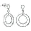 18ct White Gold Diamond Circle Earrings-Earrings-Walker & Hall