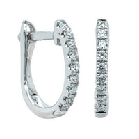 18ct White Gold .11ct Diamond Cosy Earrings-Earrings-Walker & Hall