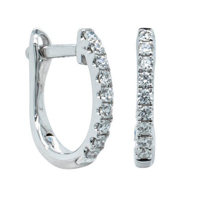18ct White Gold .11ct Diamond Cosy Earrings-Earrings-Walker & Hall