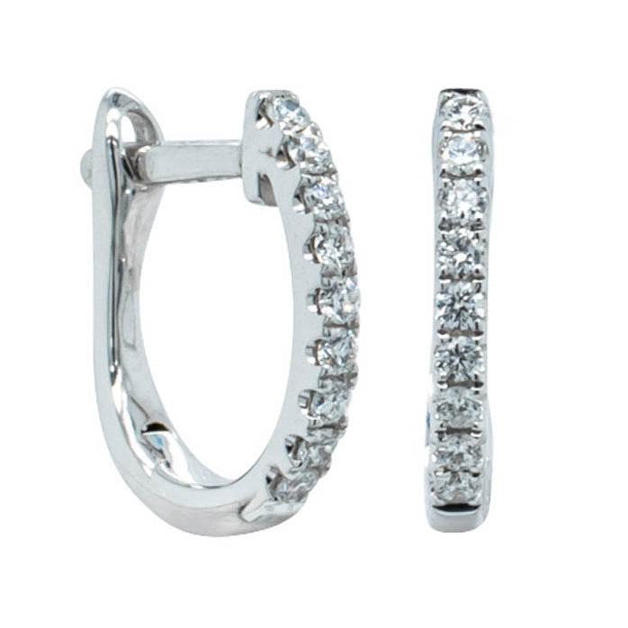 18ct White Gold .11ct Diamond Cosy Earrings-Earrings-Walker & Hall
