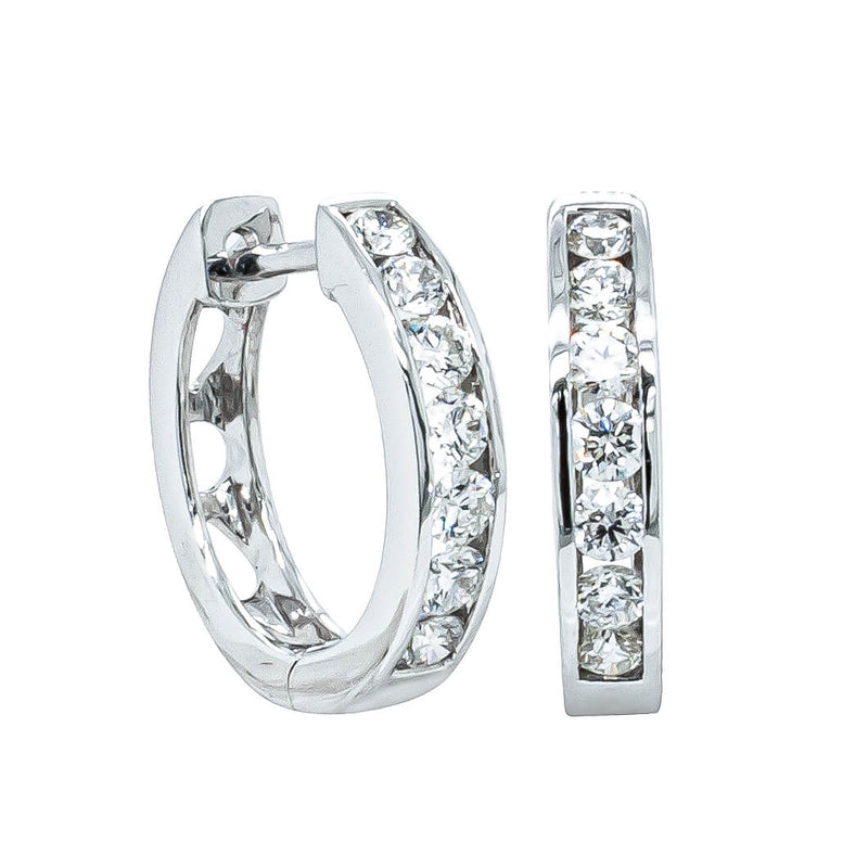 18ct White Gold .50ct Diamond Tigris Earrings-Earrings-Walker & Hall