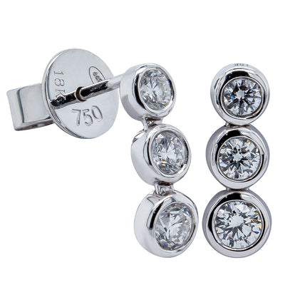 18ct White Gold .72ct Diamond Drop Earrings-Earrings-Walker & Hall