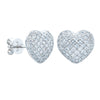 18ct White Gold Diamond Heart Studs-Earrings-Walker & Hall