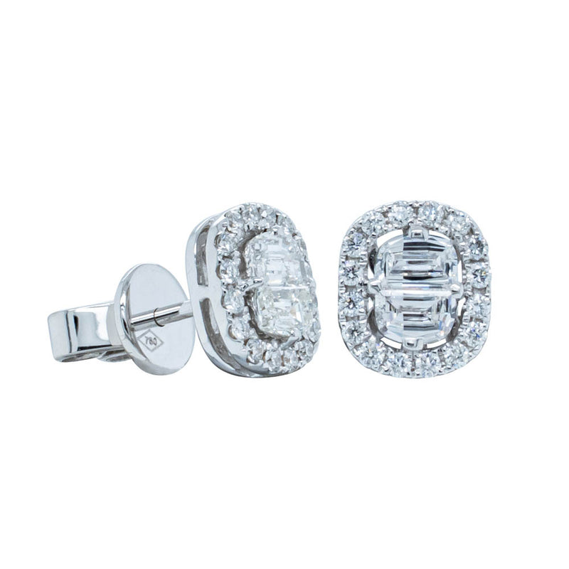18ct White Gold Diamond Earrings-Earrings-Walker & Hall