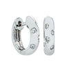 18ct White Gold .13ct Diamond Lucky Huggie Earrings-Earrings-Walker & Hall