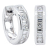18ct White Gold .84ct Diamond Huggie Earrings-Earrings-Walker & Hall