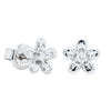 9ct White Gold .04ct Diamond Flower Stud Earrings-Earrings-Walker & Hall