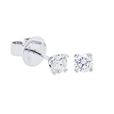 18ct White Gold .60ct Diamond Blossom Stud Earrings-Earrings-Walker & Hall