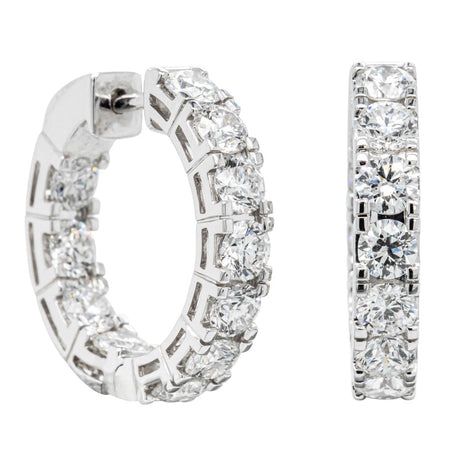 18ct White Gold 4.00ct Diamond Jubilee Hoop Earrings-Earrings-Walker & Hall