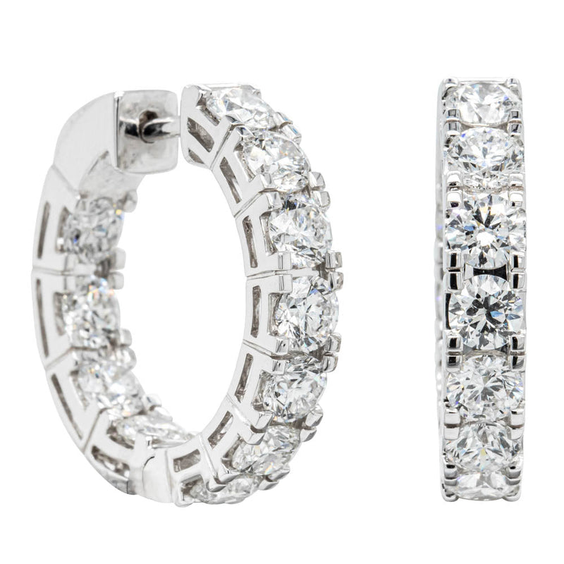 18ct White Gold 4.00ct Diamond Jubilee Hoop Earrings-Earrings-Walker & Hall