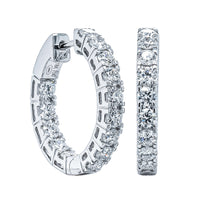 18ct White Gold 2.00ct Diamond Jubilee Hoop Earrings-Earrings-Walker & Hall