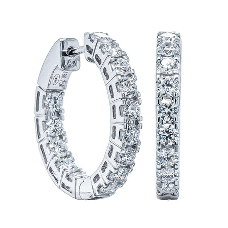 18ct White Gold 2.00ct Diamond Jubilee Hoop Earrings-Earrings-Walker & Hall