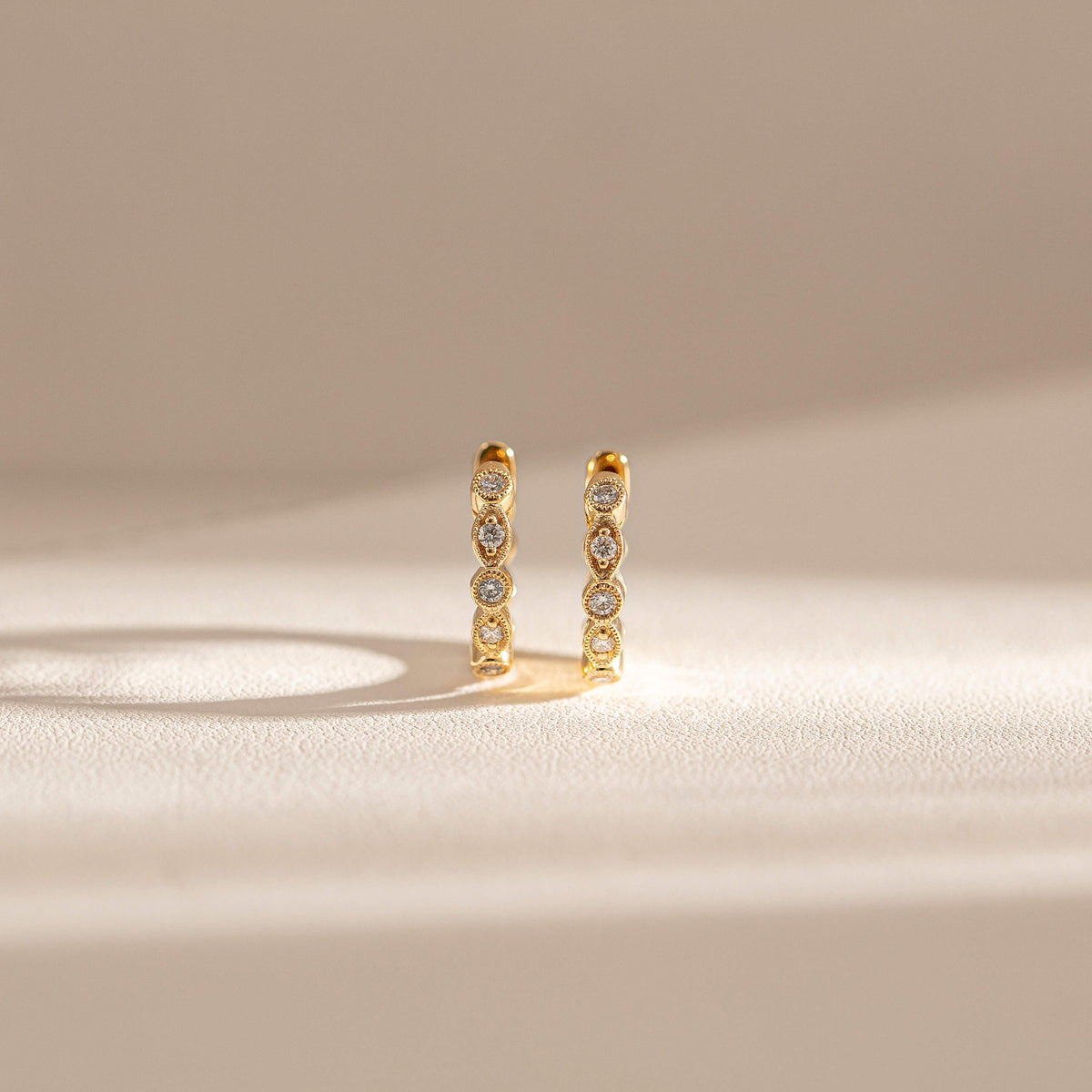 Yellow gold diamond Aura Hoops