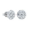 18ct White Gold 3.01ct Diamond Lotus Stud Earrings-Earrings-Walker & Hall