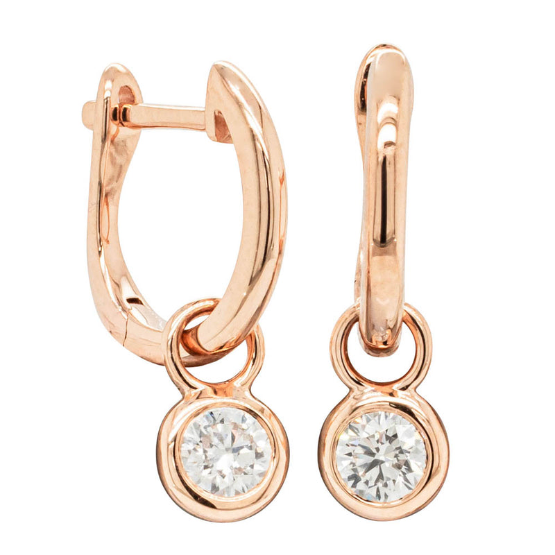18ct Rose Gold .30ct Diamond Natalia Hoop Earrings-Earrings-Walker & Hall