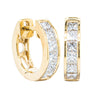18ct Yellow Gold Princess Cut Diamond Riviera Hoop Earrings-Earrings-Walker & Hall