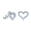 18ct White Gold .46ct Diamond Heart Stud Earrings-Earrings-Walker & Hall