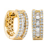 18ct Yellow Gold Diamond Huggie Earrings-Earrings-Walker & Hall