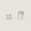 18ct White Gold 1.00ct G-H I1 Diamond Blossom Stud Earrings - Earrings - Walker & Hall