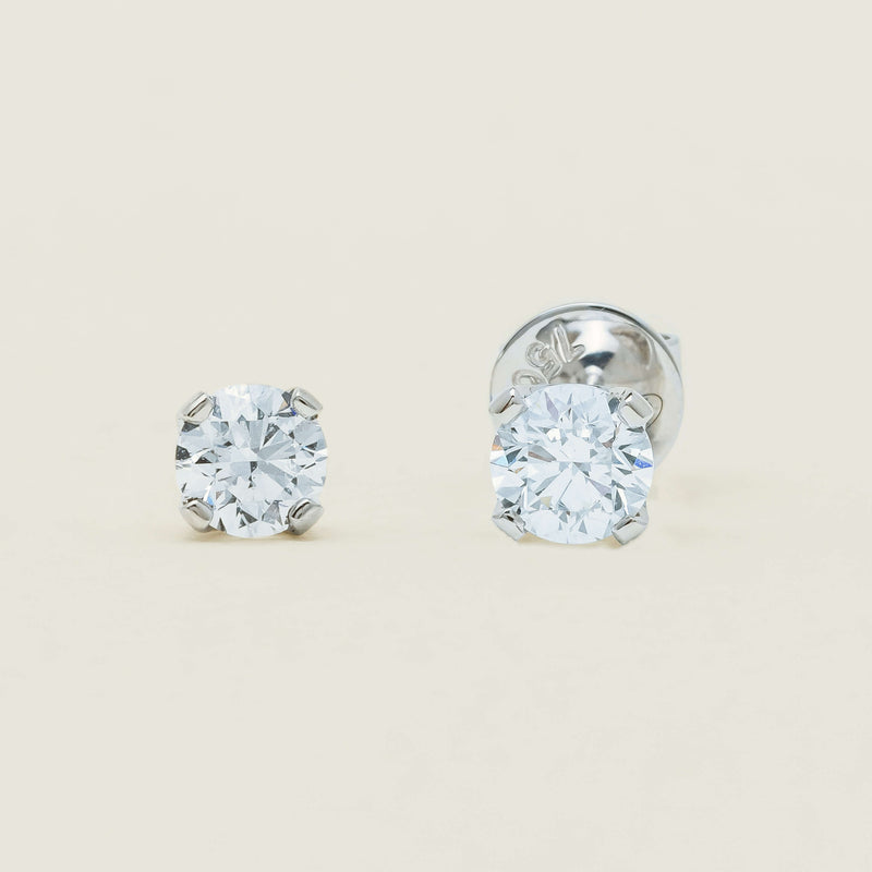 18ct White Gold 1.00ct G-H I1 Diamond Blossom Stud Earrings - Earrings - Walker & Hall