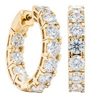 18ct Yellow Gold 4.00ct Diamond Jubilee Hoop Earrings-Earrings-Walker & Hall