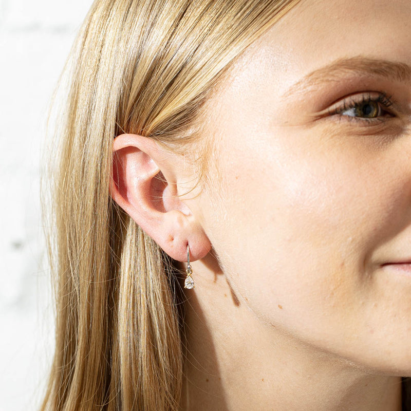 Deja Vu 18ct Yellow Gold & Platinum .60ct Diamond Earrings-Earrings-Walker & Hall