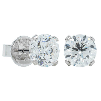 18ct White Gold 3.00ct Diamond Blossom Stud Earrings-Earrings-Walker & Hall