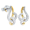 18ct Yellow & White Gold Diamond Earrings-Earrings-Walker & Hall