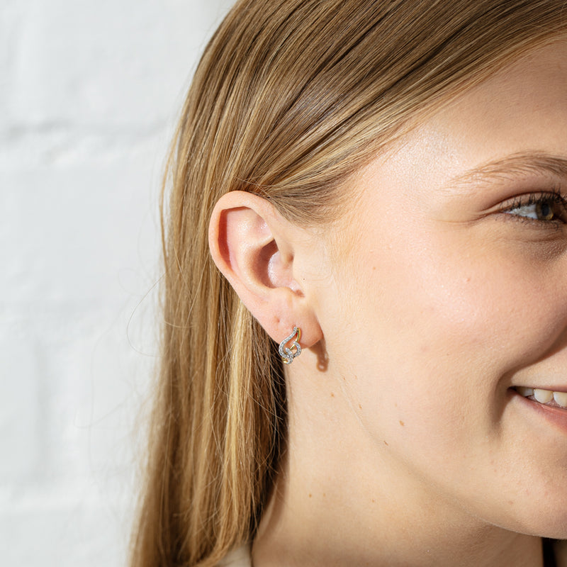 18ct Yellow & White Gold Diamond Earrings-Earrings-Walker & Hall